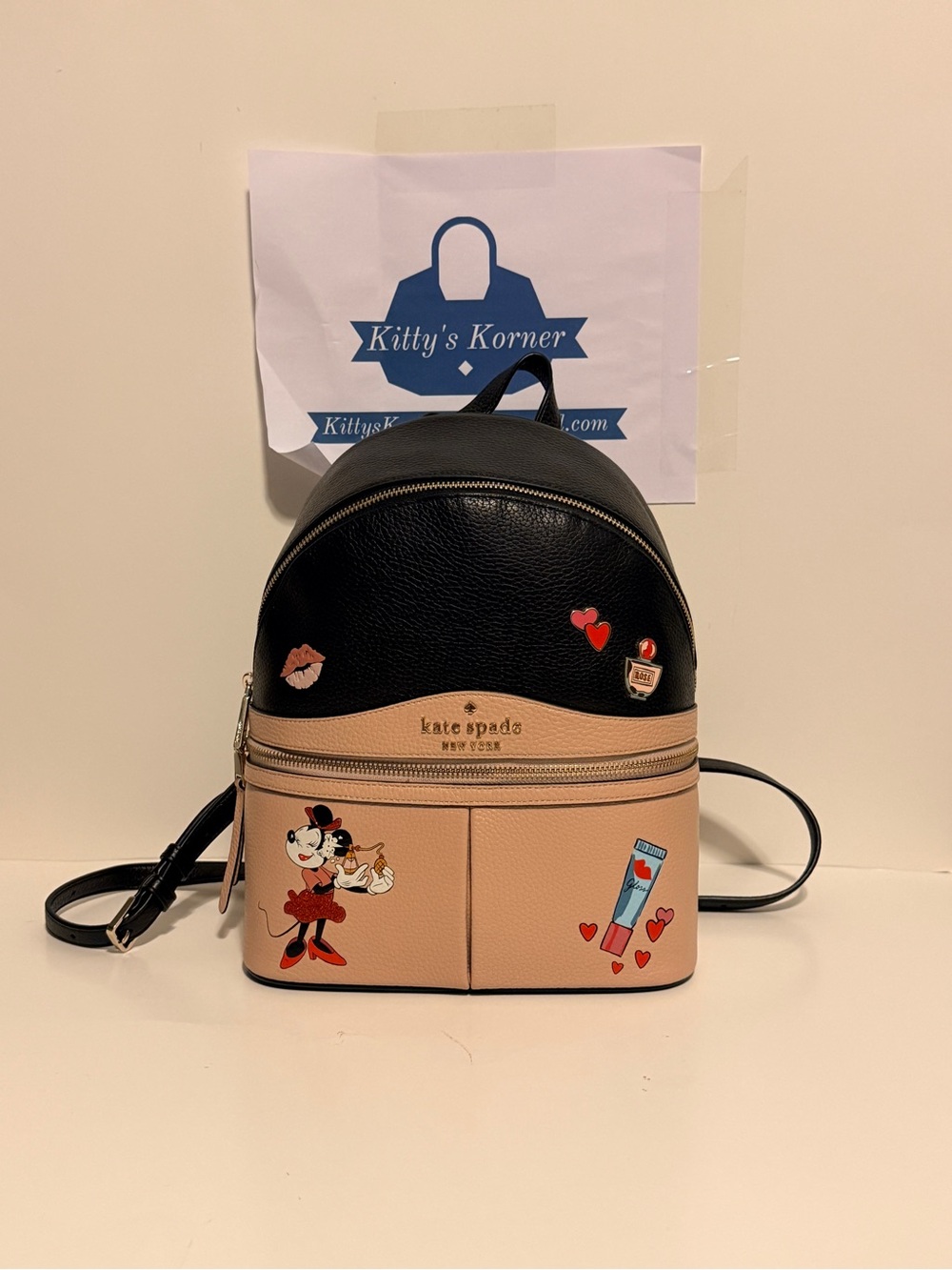 NWT Limited Edition Kate Spade X Disney Minnie Mouse Backpack Pink-Black Color